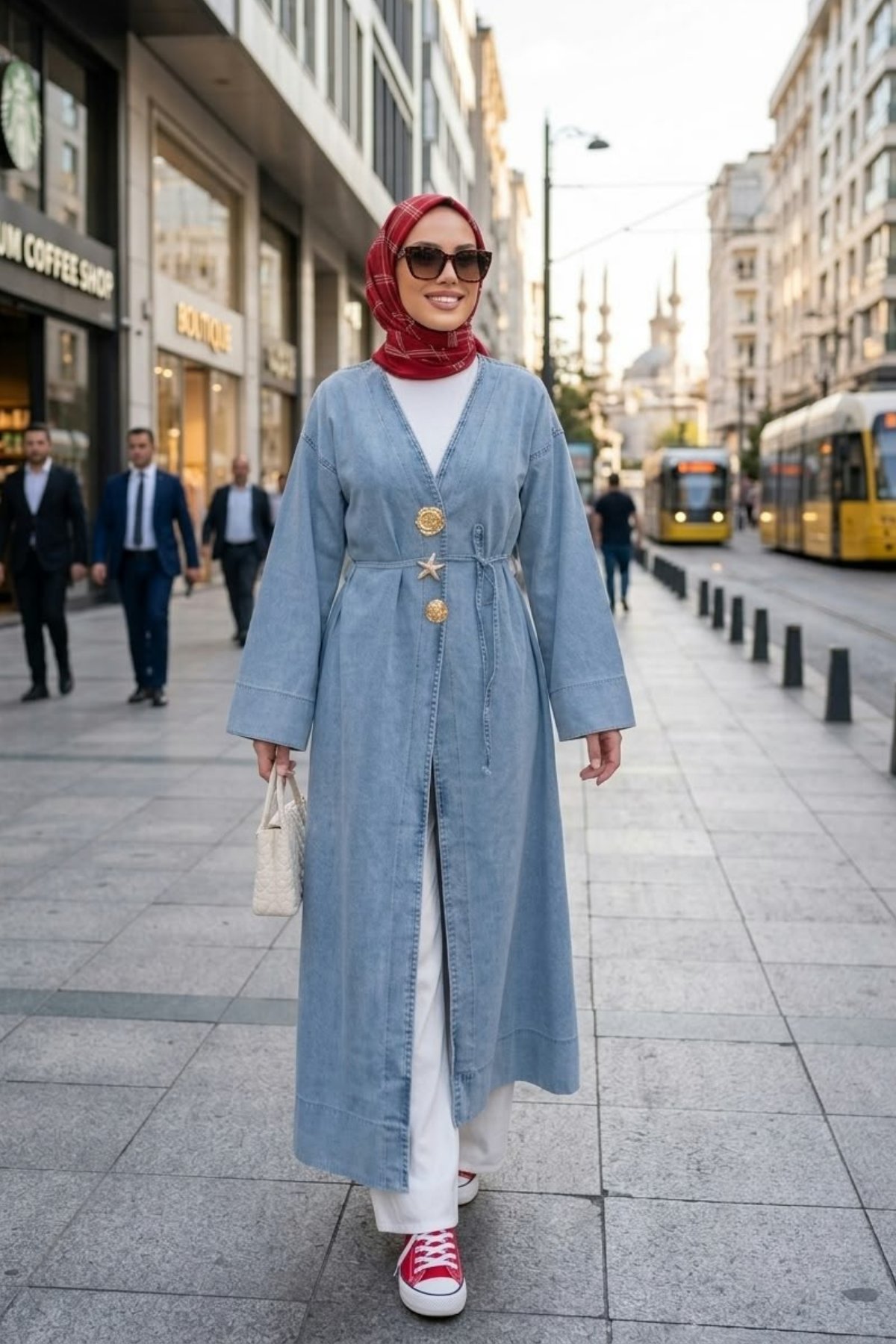 Kadın Rüveyda Tokalı Açık Kot  Mavi Kap