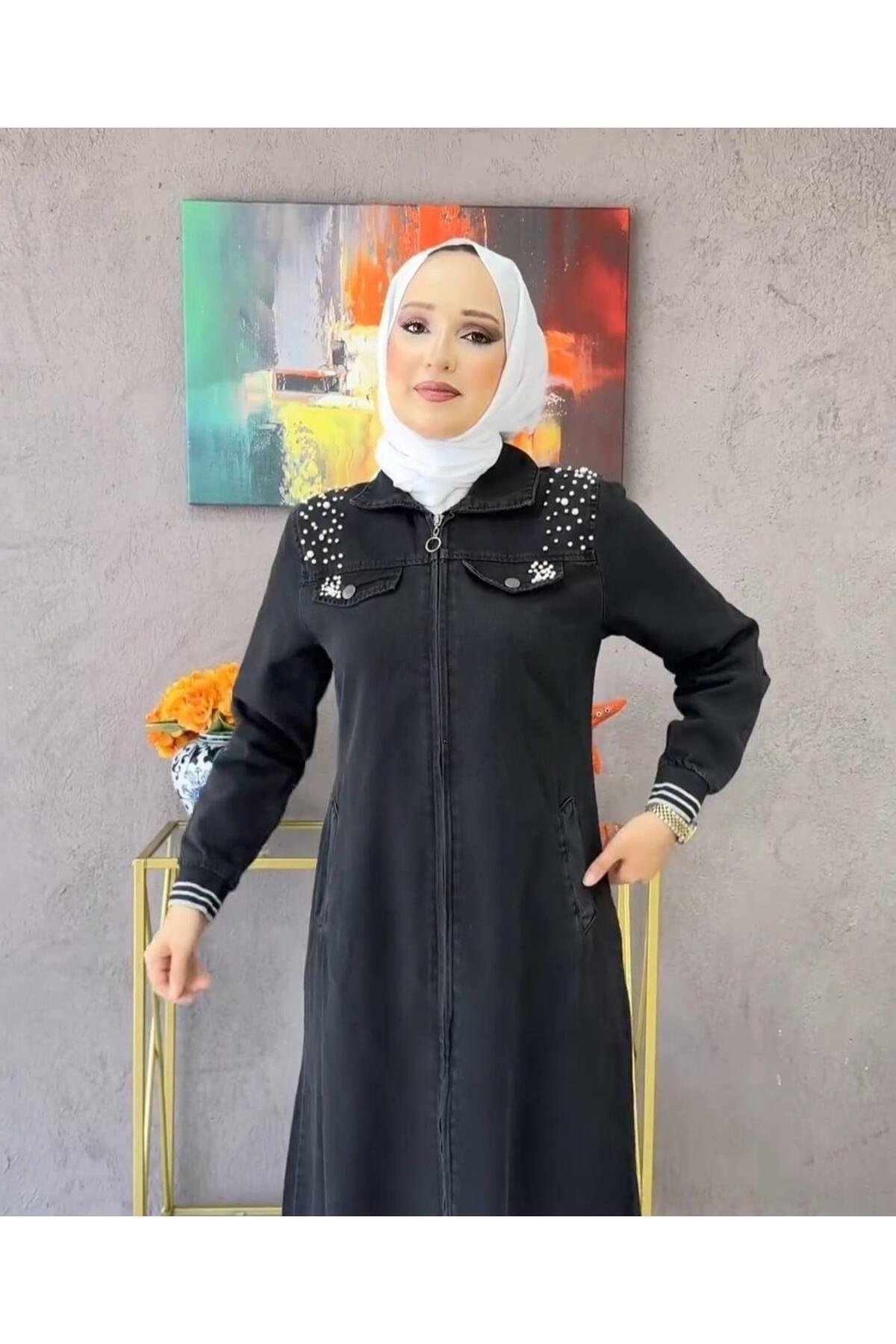 KADIN TAŞ DETAYLI FERMUARLI KOT KAP