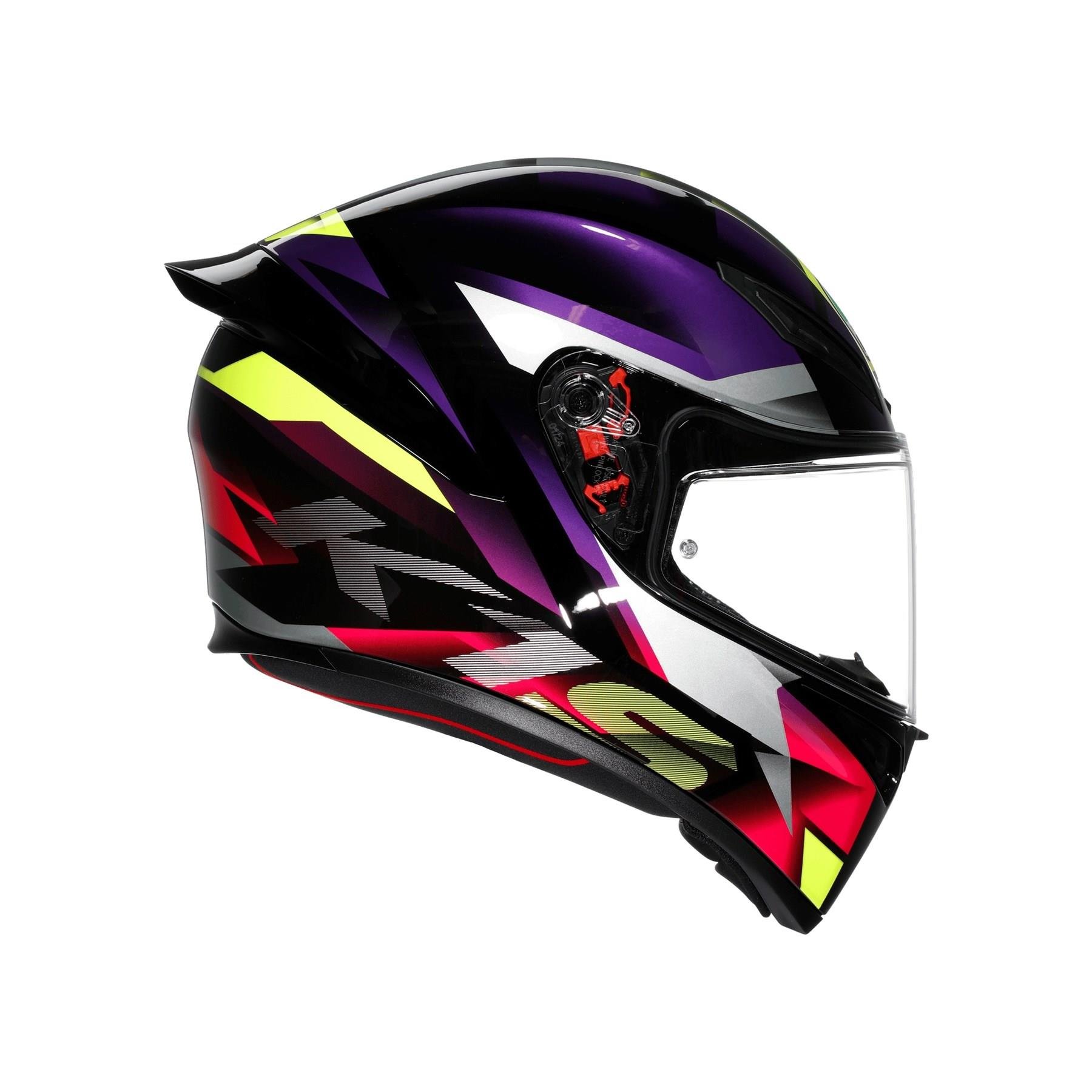 AGV-AGV K1 S E2206 FASTLAP BLACK PURPLE PINK M0196 -Siyah Vizör