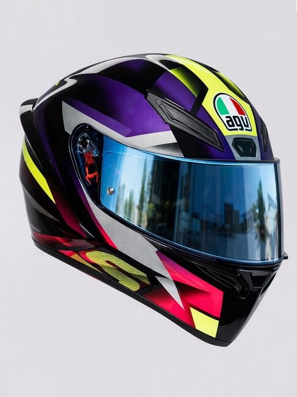 AGV-AGV K1 S E2206 FASTLAP BLACK PURPLE PINK M0196 - MAVİ VİZÖR