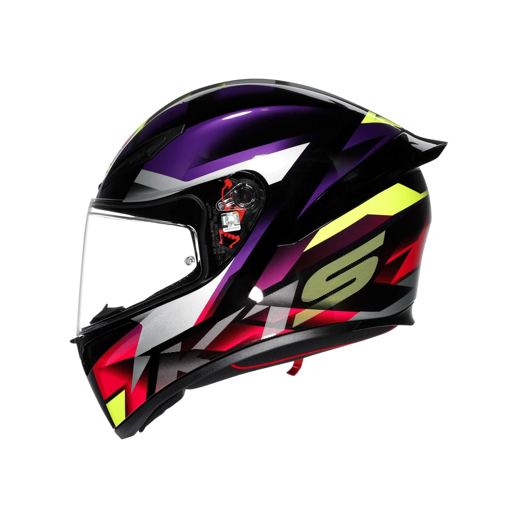 AGV-AGV K1 S E2206 FASTLAP BLACK PURPLE PINK M0196 -Siyah Vizör