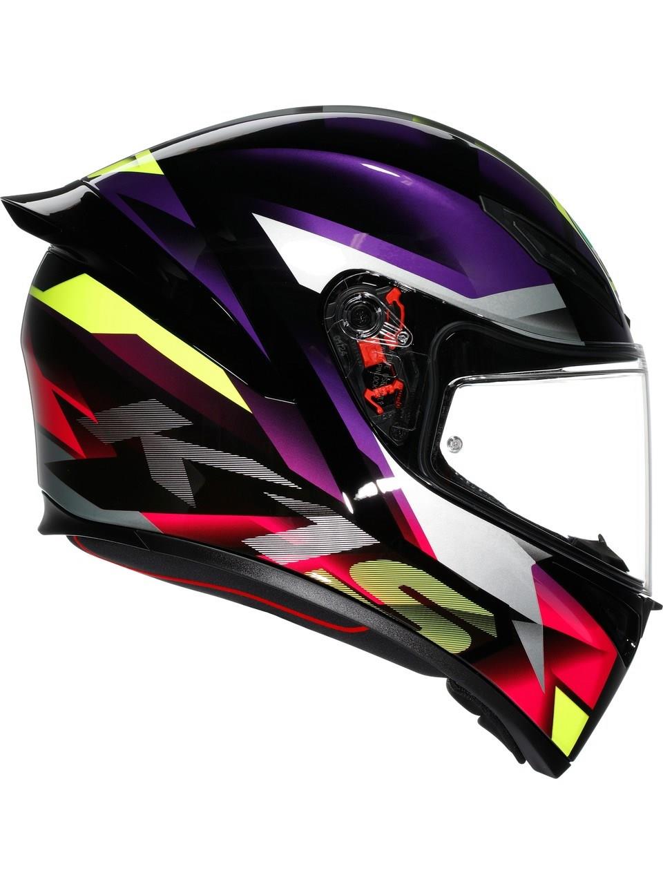 AGV-AGV K1 S E2206 FASTLAP BLACK PURPLE PINK M0196 - GRİ VİZÖR