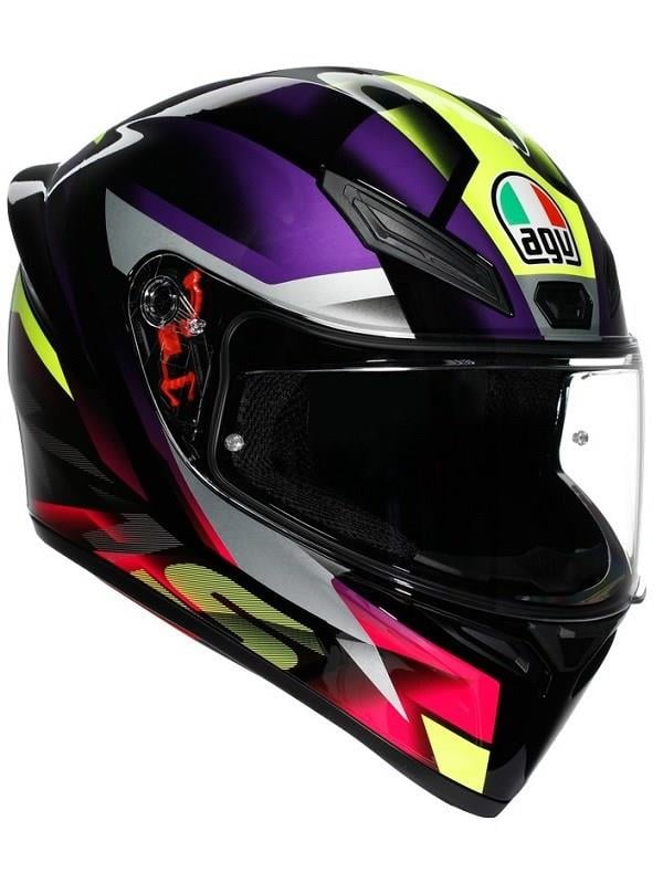 AGV-AGV K1 S E2206 FASTLAP BLACK PURPLE PINK M0196 - MAVİ VİZÖR