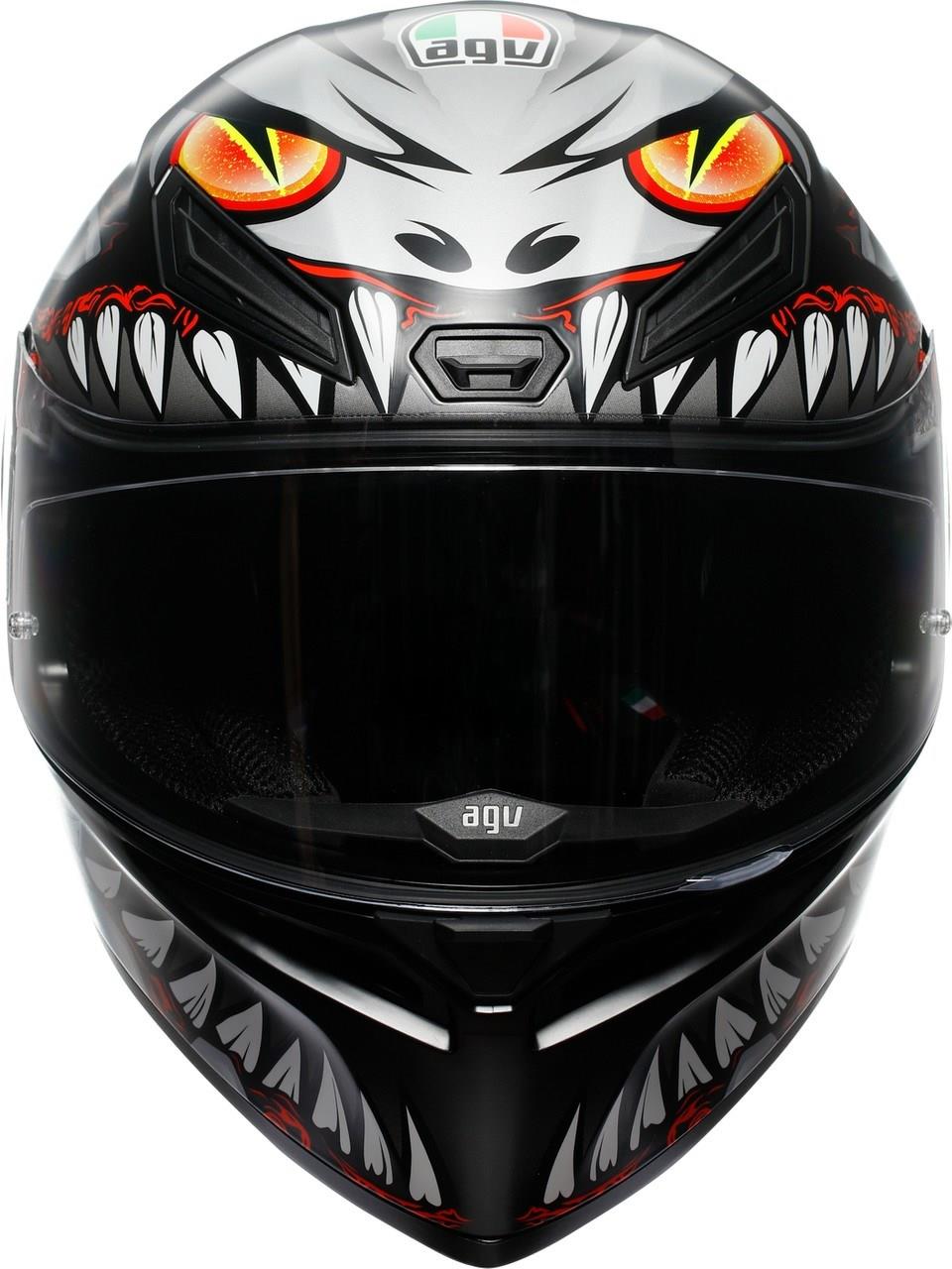 AGV-AGV KASK/K1 S E2206 LYZARD MATT BLACK GREY RED CONFİGURATİON-GOLD VİZÖR