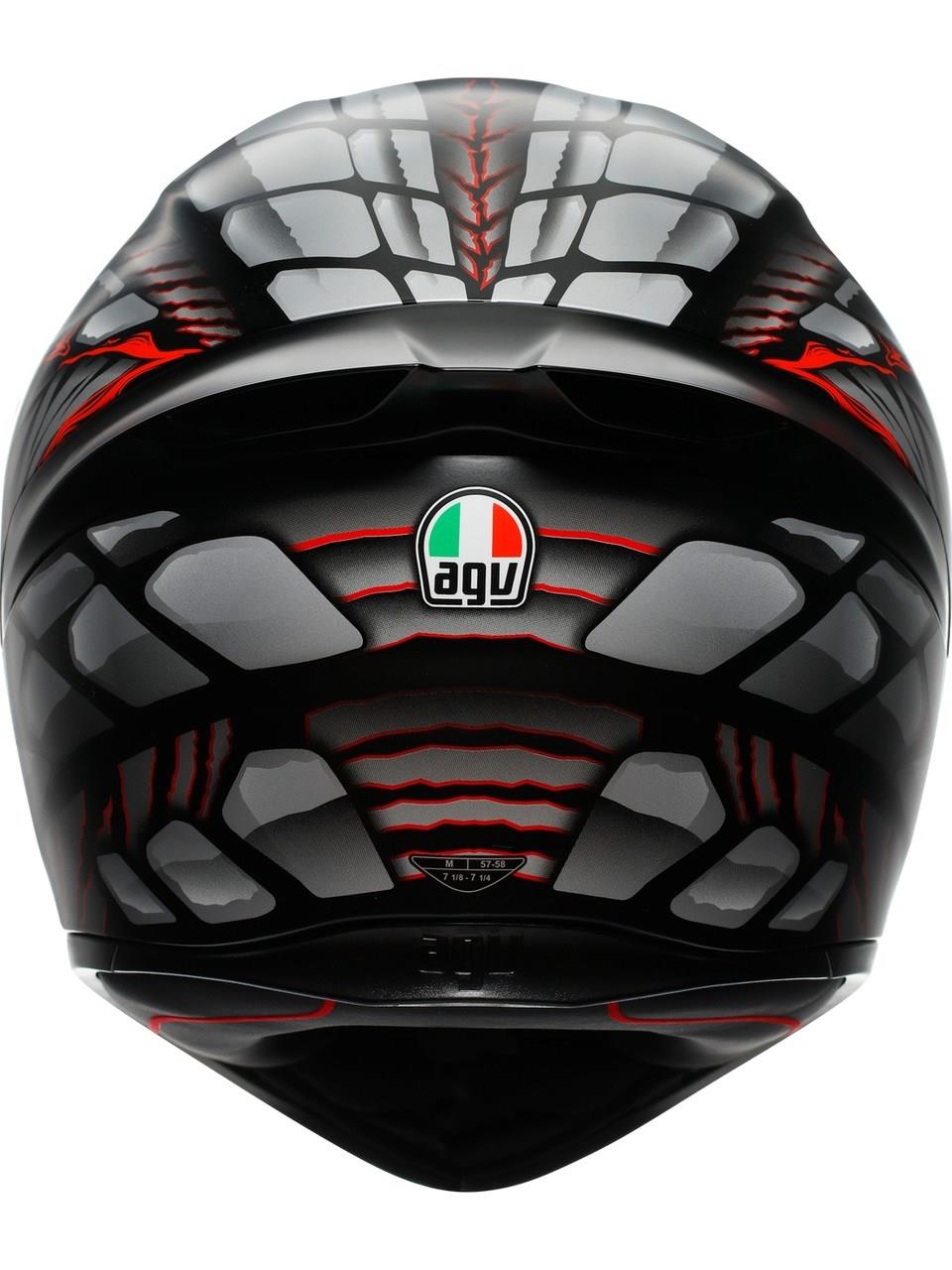 AGV-AGV KASK/K1 S E2206 LYZARD MATT BLACK GREY RED CONFİGURATİON-GOLD VİZÖR