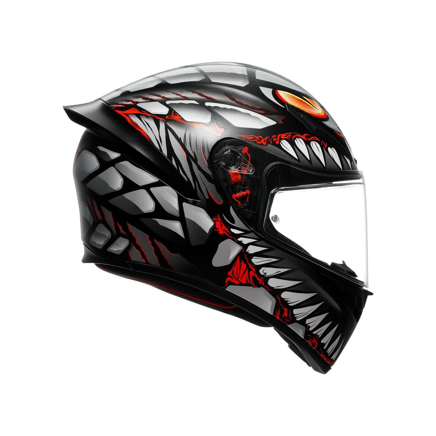 Agv K1 S E2206 Lyzard Matt Black Grey Red Kapalı Kask