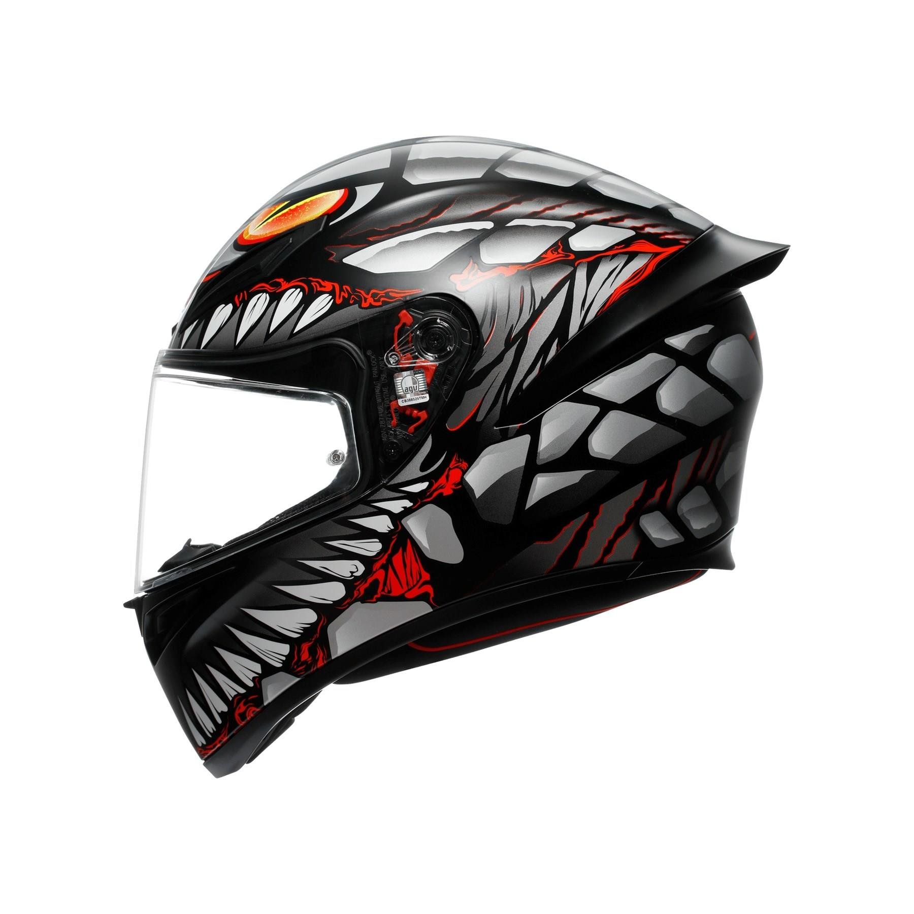 Agv K1 S E2206 Lyzard Matt Black Grey Red Kapalı Kask