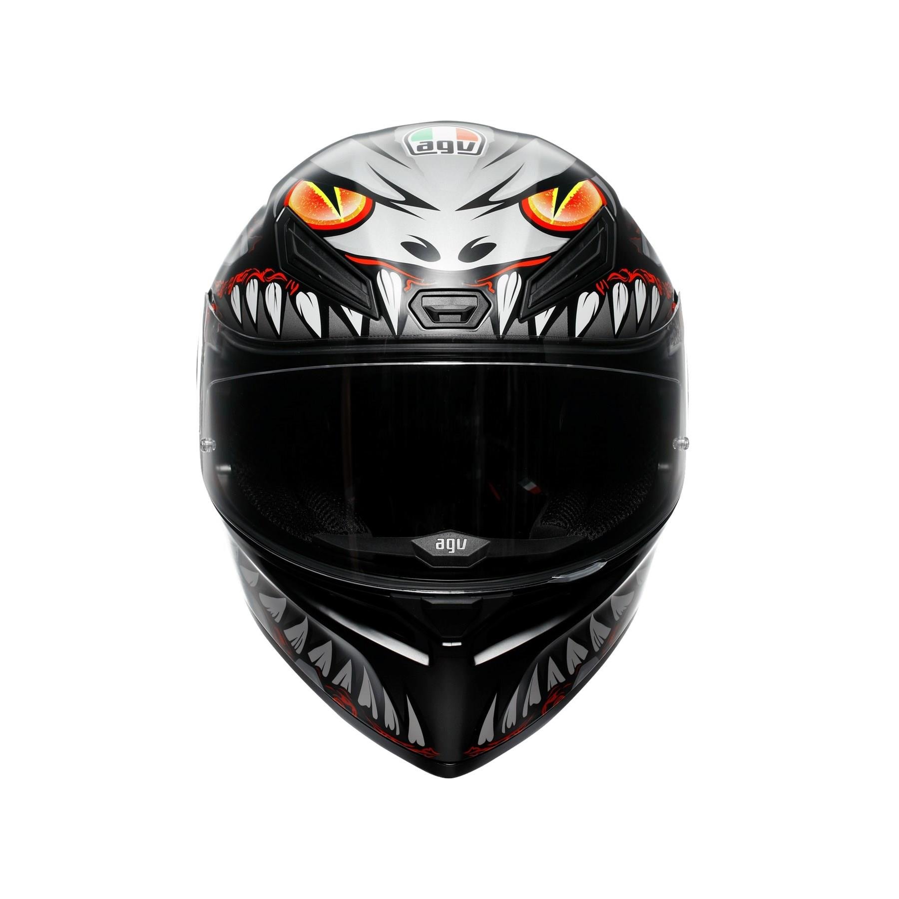 Agv K1 S E2206 Lyzard Matt Black Grey Red Kapalı Kask