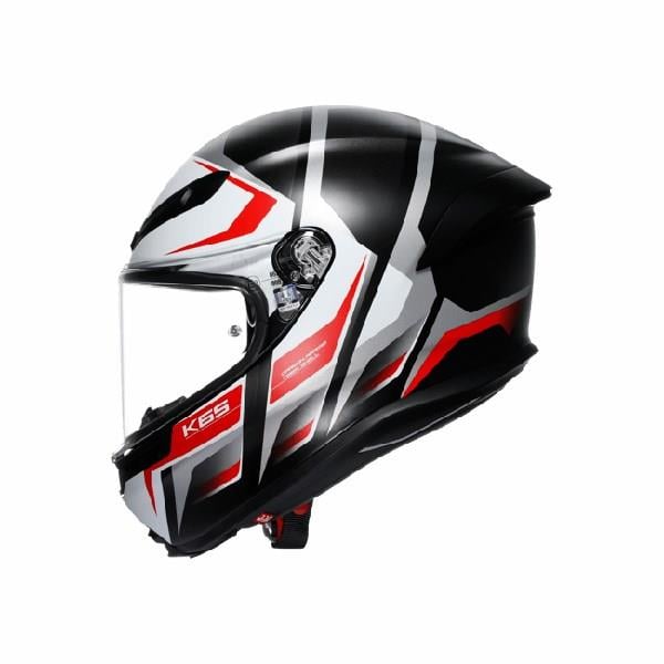 AGV KASK/K6 S MPLK KARVE MAT BLACK WHİTE RED CONFİGURATİON