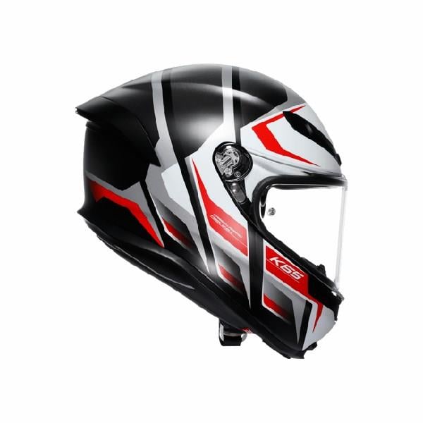 AGV KASK/K6 S MPLK KARVE MAT BLACK WHİTE RED CONFİGURATİON