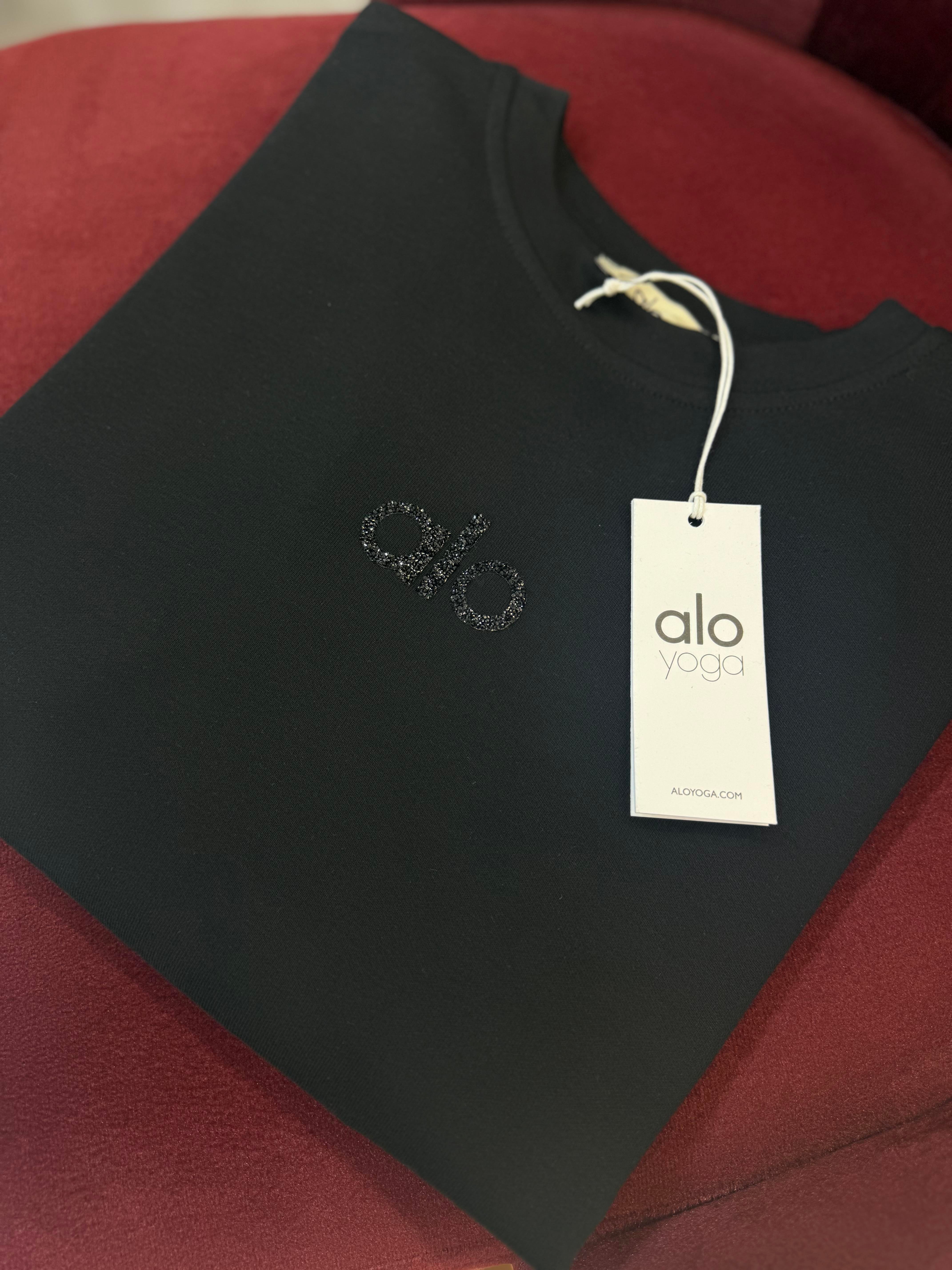Al• taşlı tshirt - Siyah