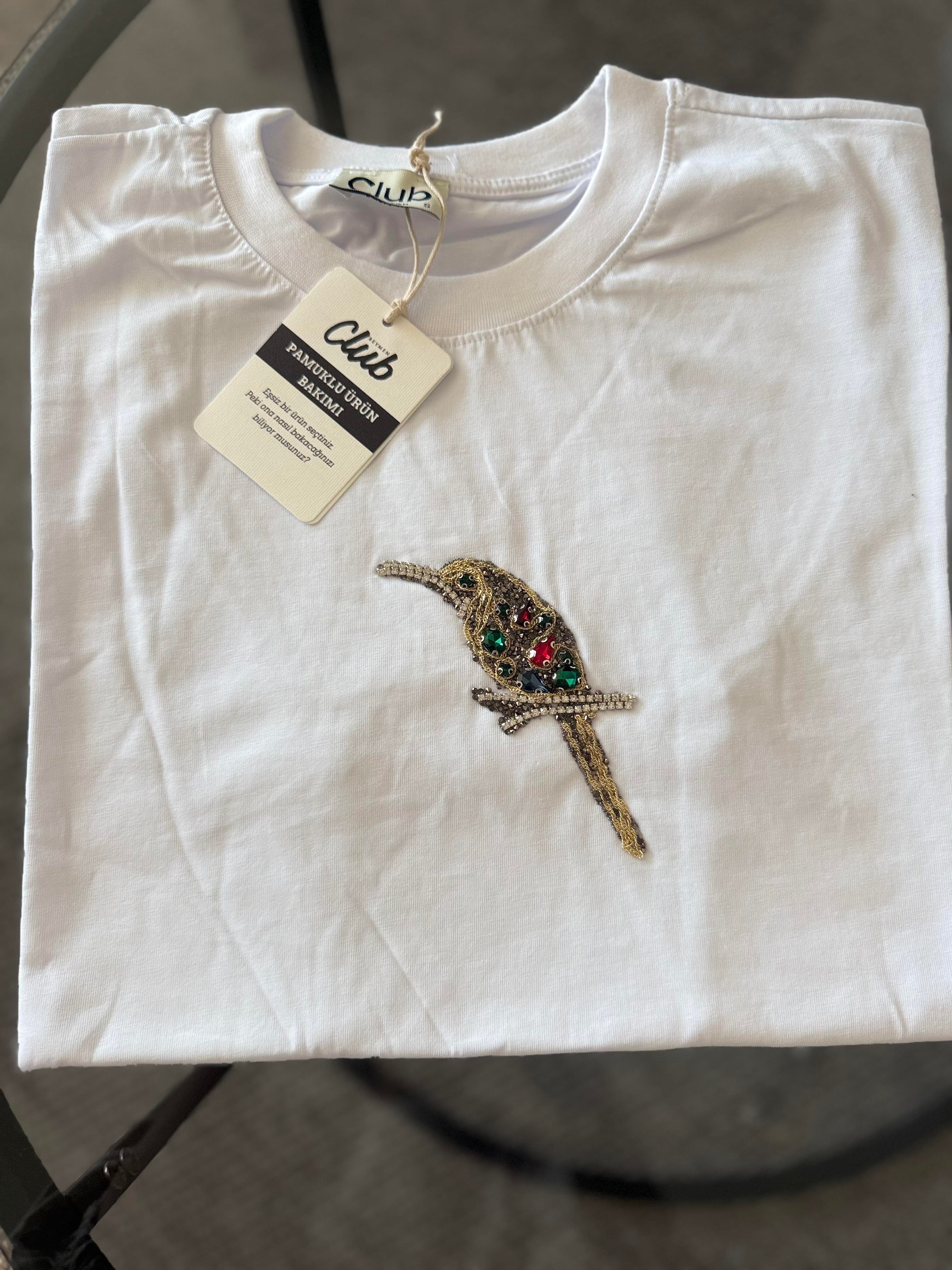 BEYMEN Taşlı T-Shirt Siyah