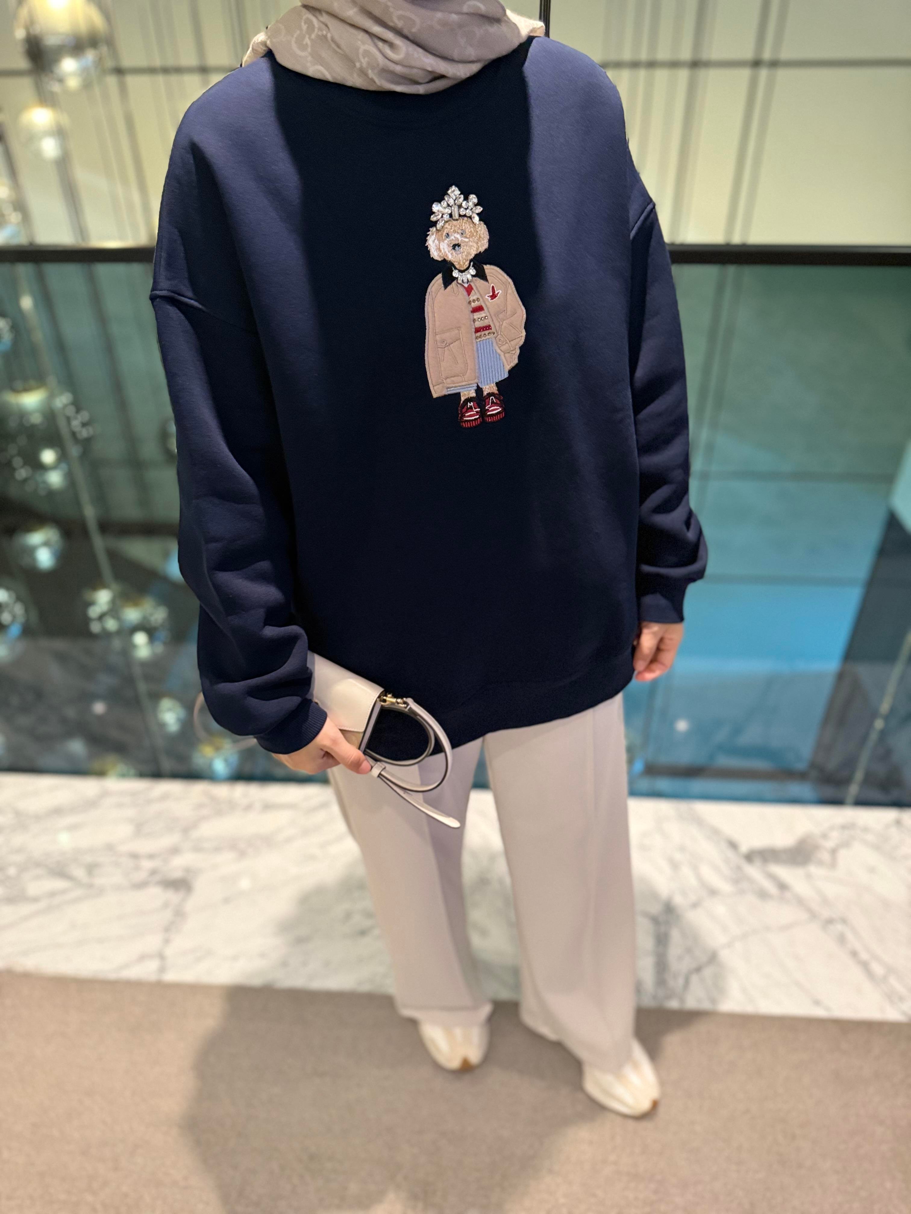 Beymn Taşlı Sweatshirt | Lacivert 