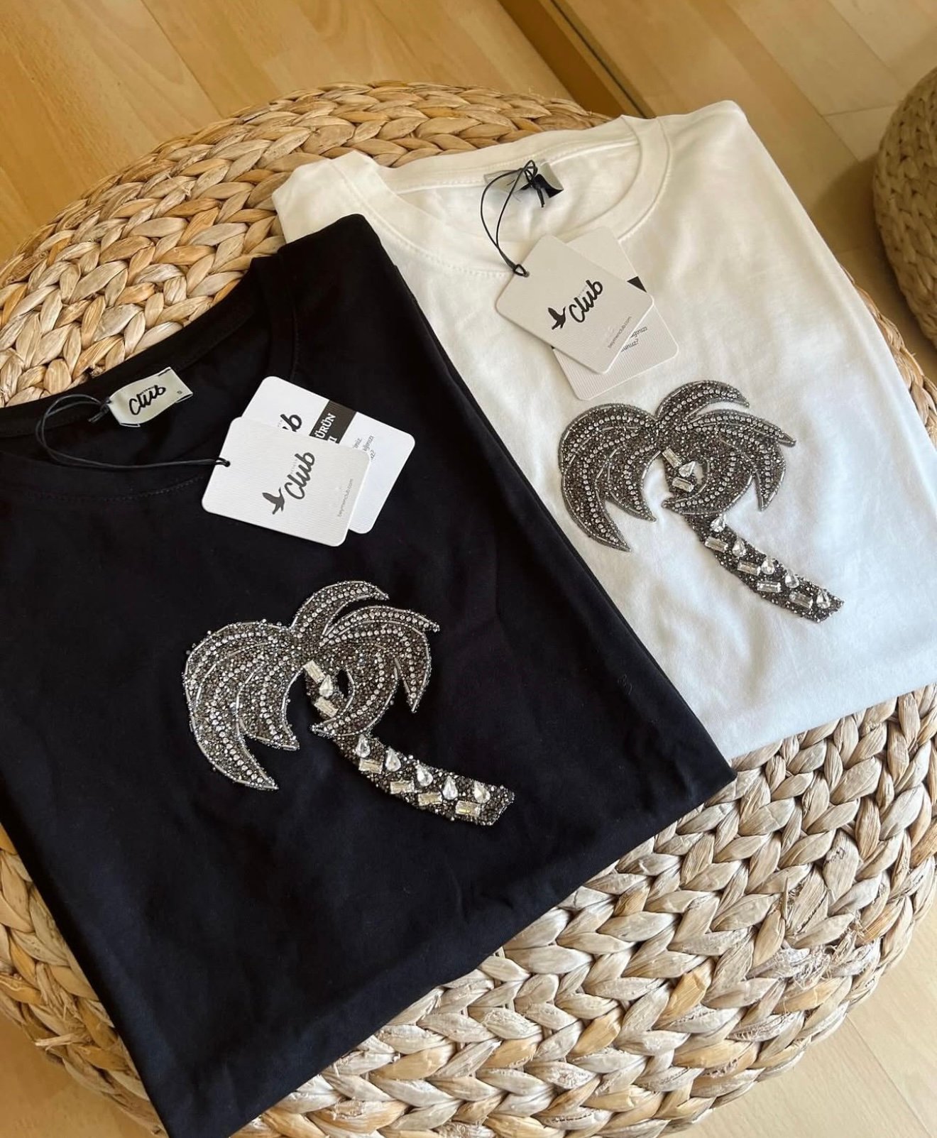 BYMN Palmiye Taşlı T-Shirt Siyah