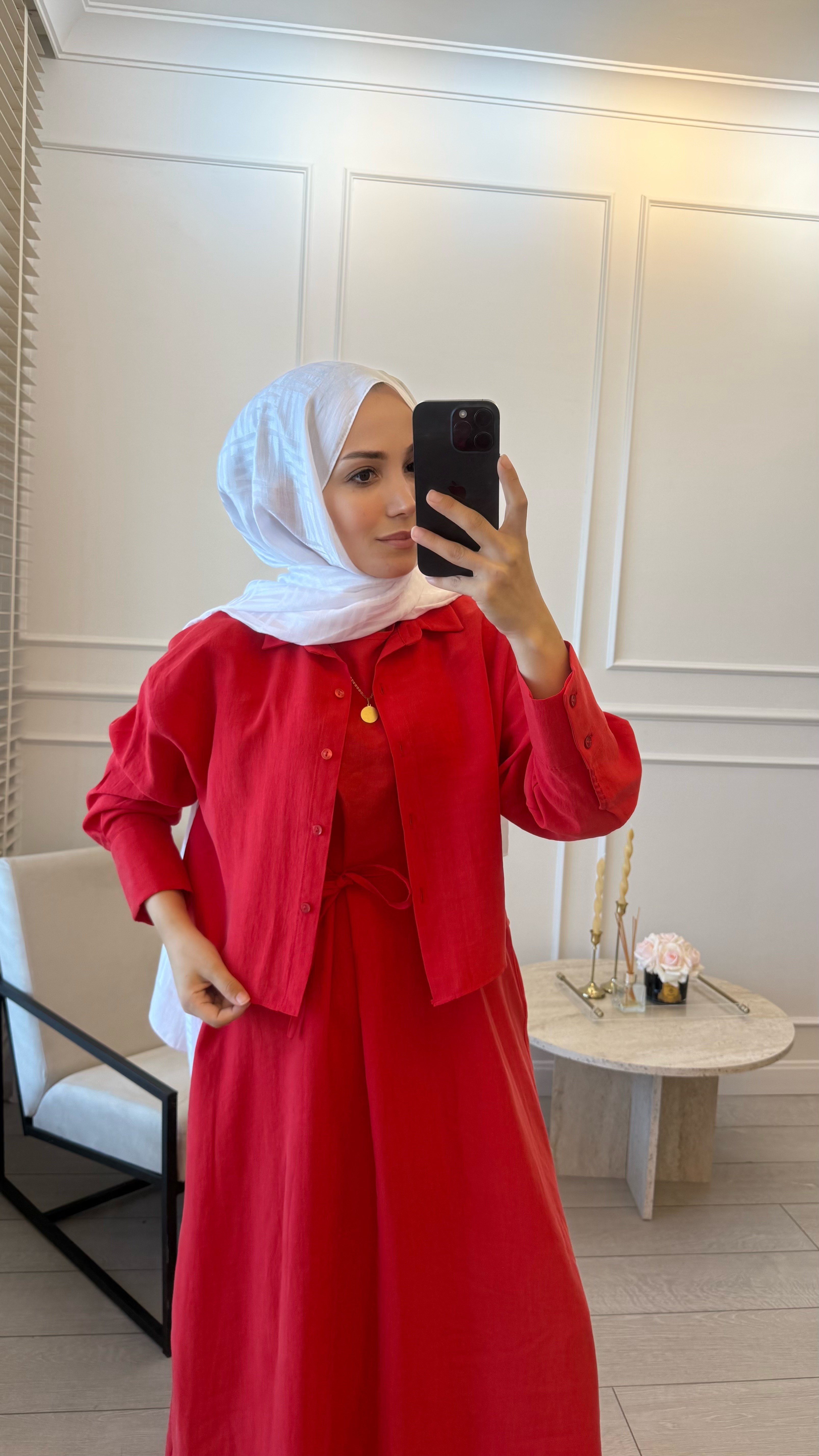 Eva ikili elbise - Nar çiçeği 