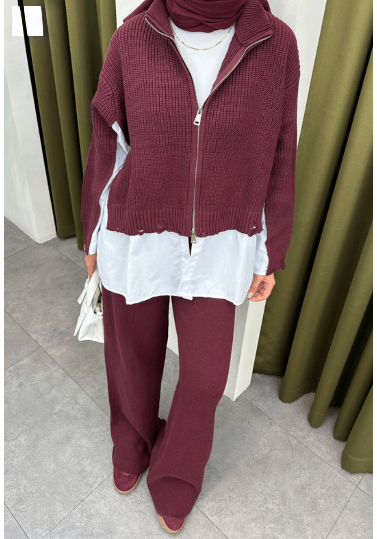 Garnili Triko Takım | Bordo