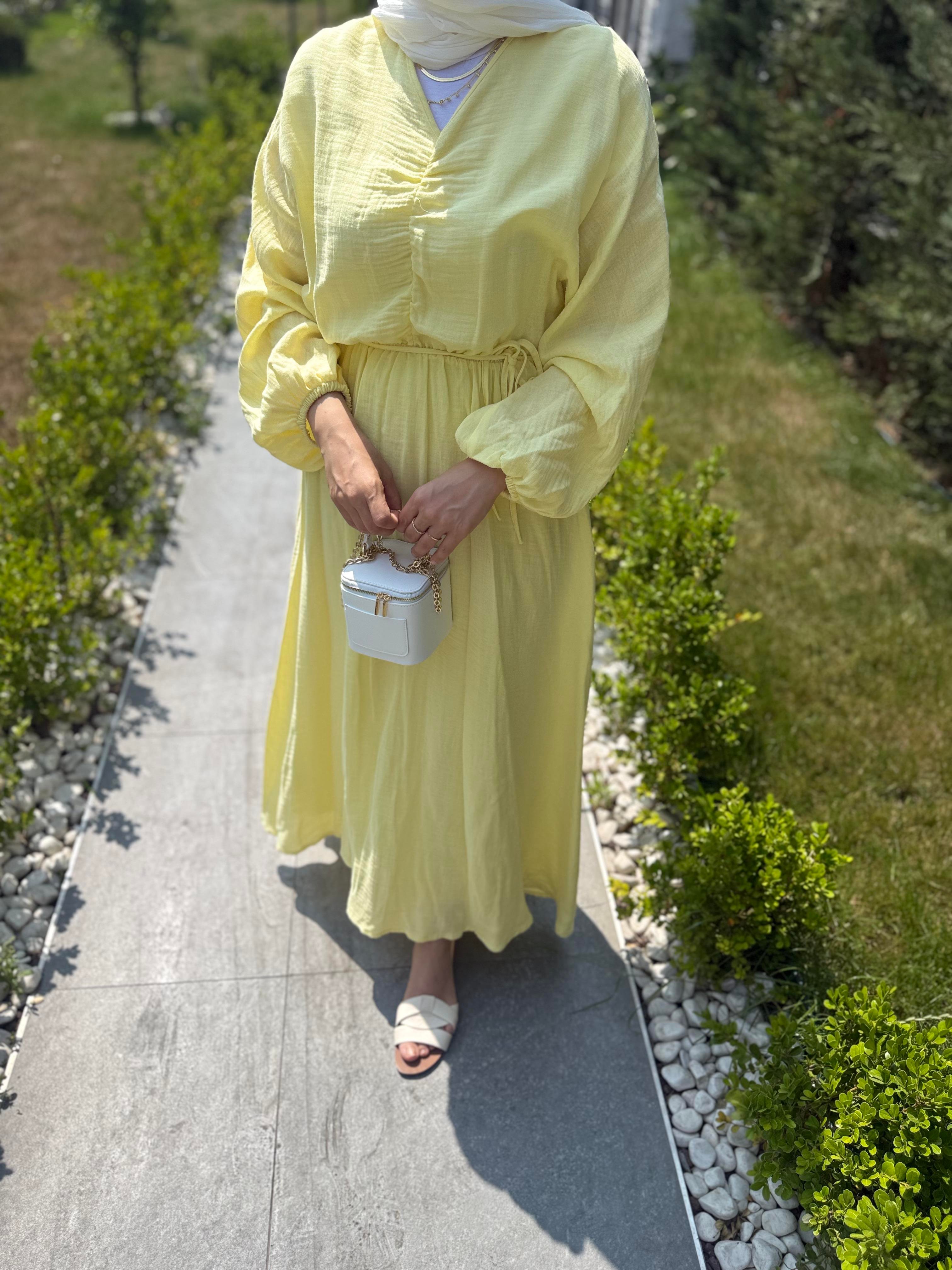 Müslin Elbise Sarı