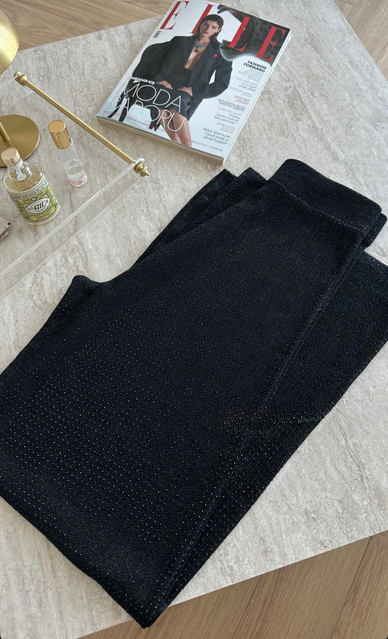 Taşlı Pantolon | Siyah
