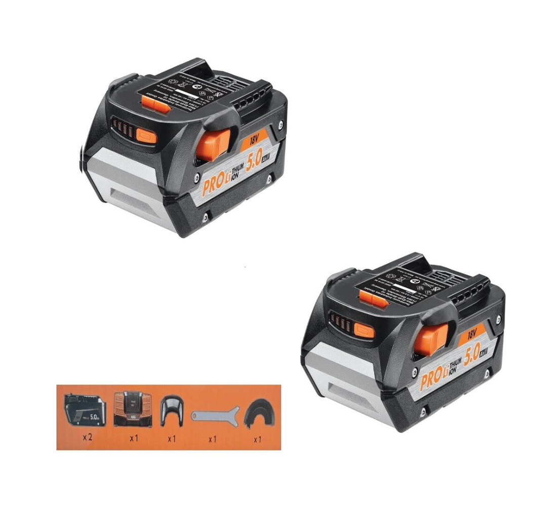 AEG BEWS18-125BLLI-502C 18V 5.0Ah Çift Akülü Kömürsüz 125mm Avuç Taşlama Makinesi