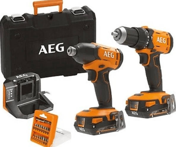 AEG JP18I2-202C 18V 2.0Ah Çift Akülü Çok Amaçlı İkili Matkap Seti (4935479197)