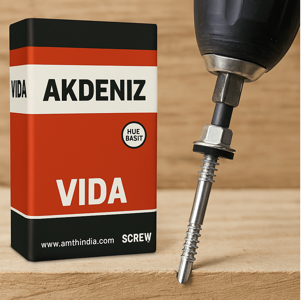 AKDENİZ Panel Vidası 5.5x105 mm 600'lü Paket - Profesyonel EPDM Contalı Sandviç Panel Vidası, Yüksek Delme Mukavemetli Şantiye Tipi Matkap Uçlu Çatı Vidası