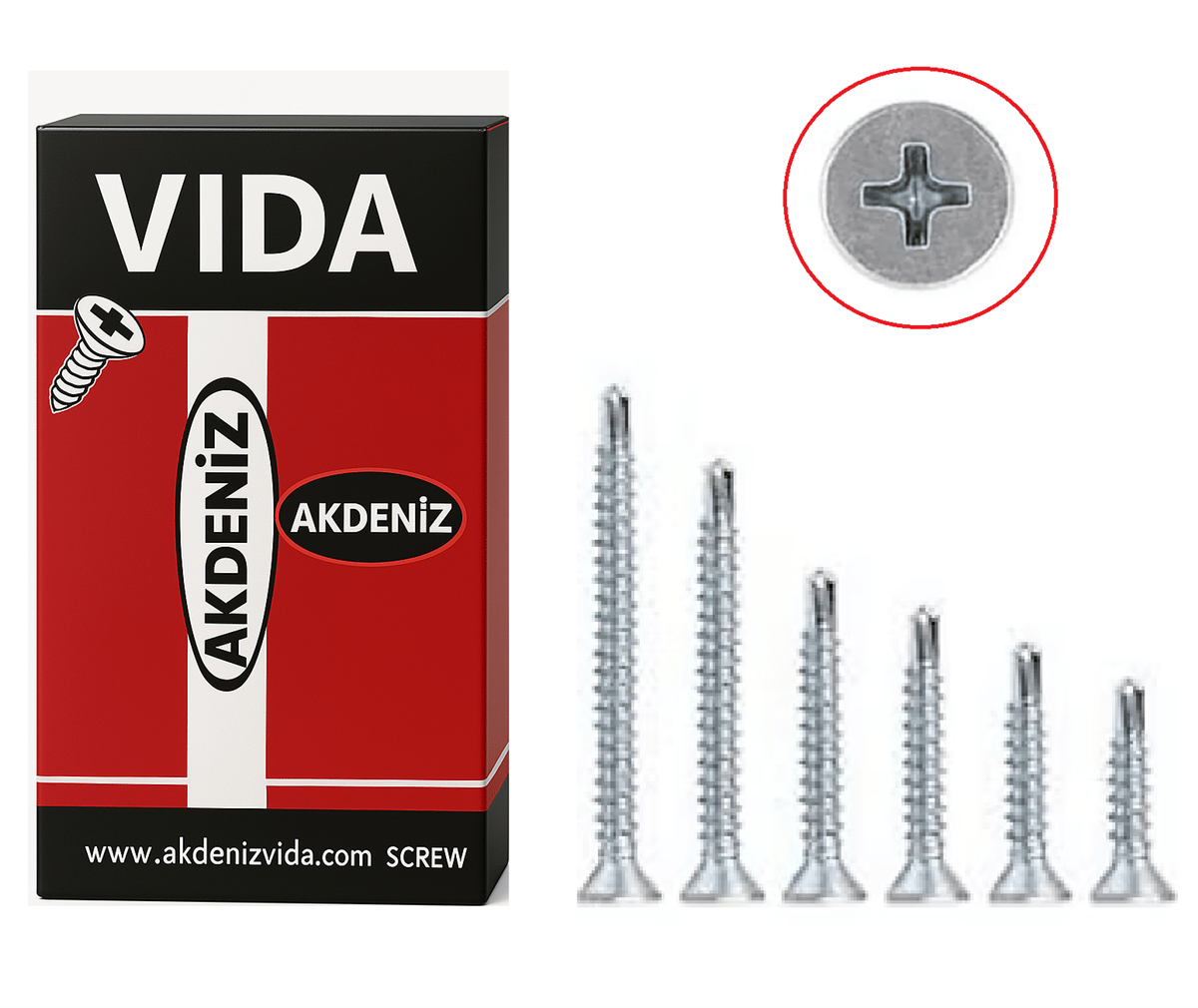 AKDENİZ Yıldız Havşa Başlı (YHB) Matkap Uçlu Vida Çeşitleri - Profesyonel Kendinden Delen Akıllı Metal Vidası, Sıyırmaz Alçıpan ve Profil Tipi Akıcı Şantiye Vidası