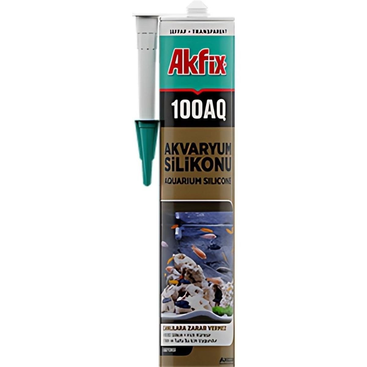 AKFIX 100AQ Akvaryum Silikonu Şeffaf 280 ml - %100 Saf Canlı Sağlığına Zararsız Toksiksiz Cam Yapıştırıcısı