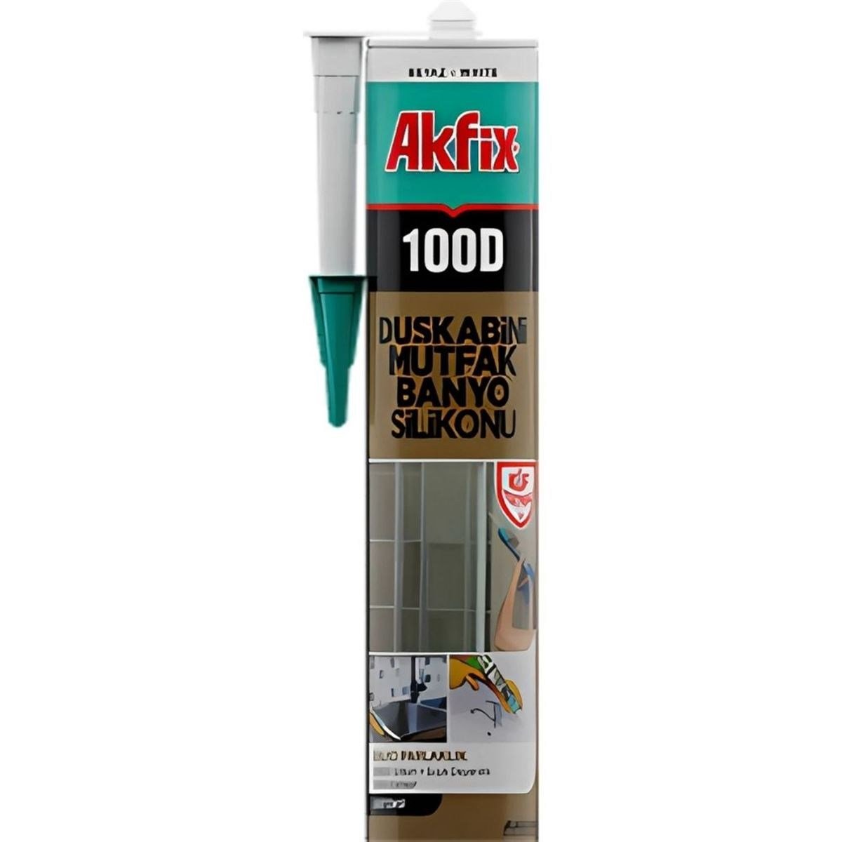 AKFIX 100D Duşakabin Silikonu Şeffaf 280 ml - Profesyonel Anti-Bakteriyel Küflenmeyen Banyo ve Islak Alan Silikonu