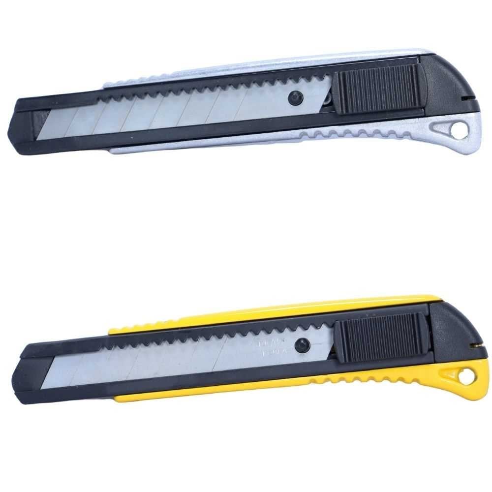 ARSTECH ARS100201 Metal Gövdeli Sarı Maket Bıçağı 18 MM (5122) - Ağır Hizmet Tipi Profesyonel Kilitli Falçata