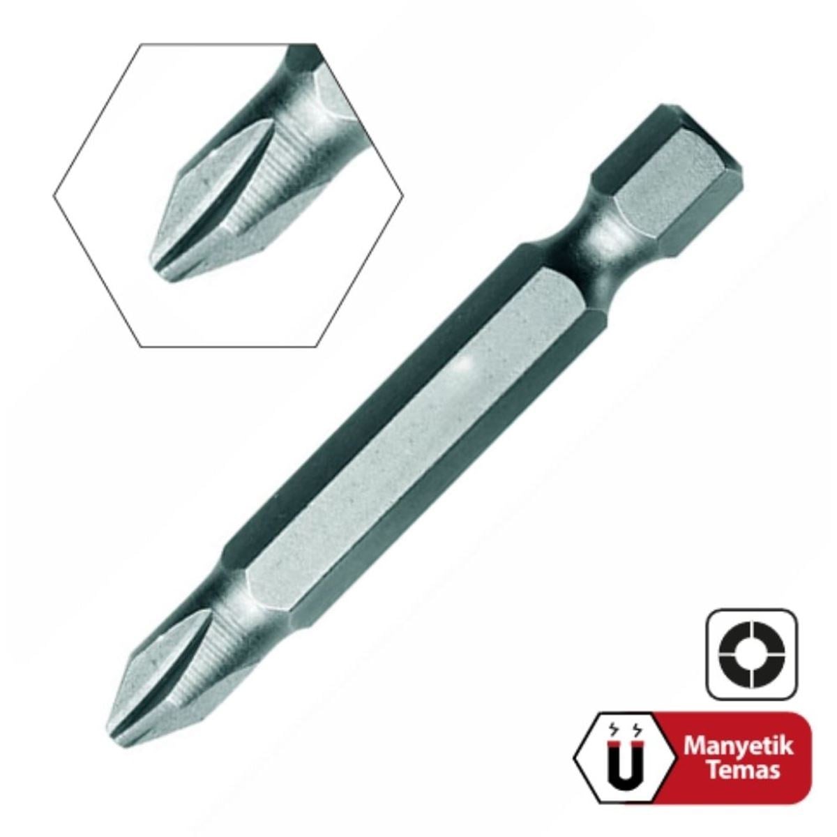 ARSTECH ARSH250 Manyetik Yıldız Bits Uç PH2x50 mm - Profesyonel S2 Çelik Darbe Dayanımlı Standart Phillips Akülü Matkap Vidalama Ucu - Hırdavatmark