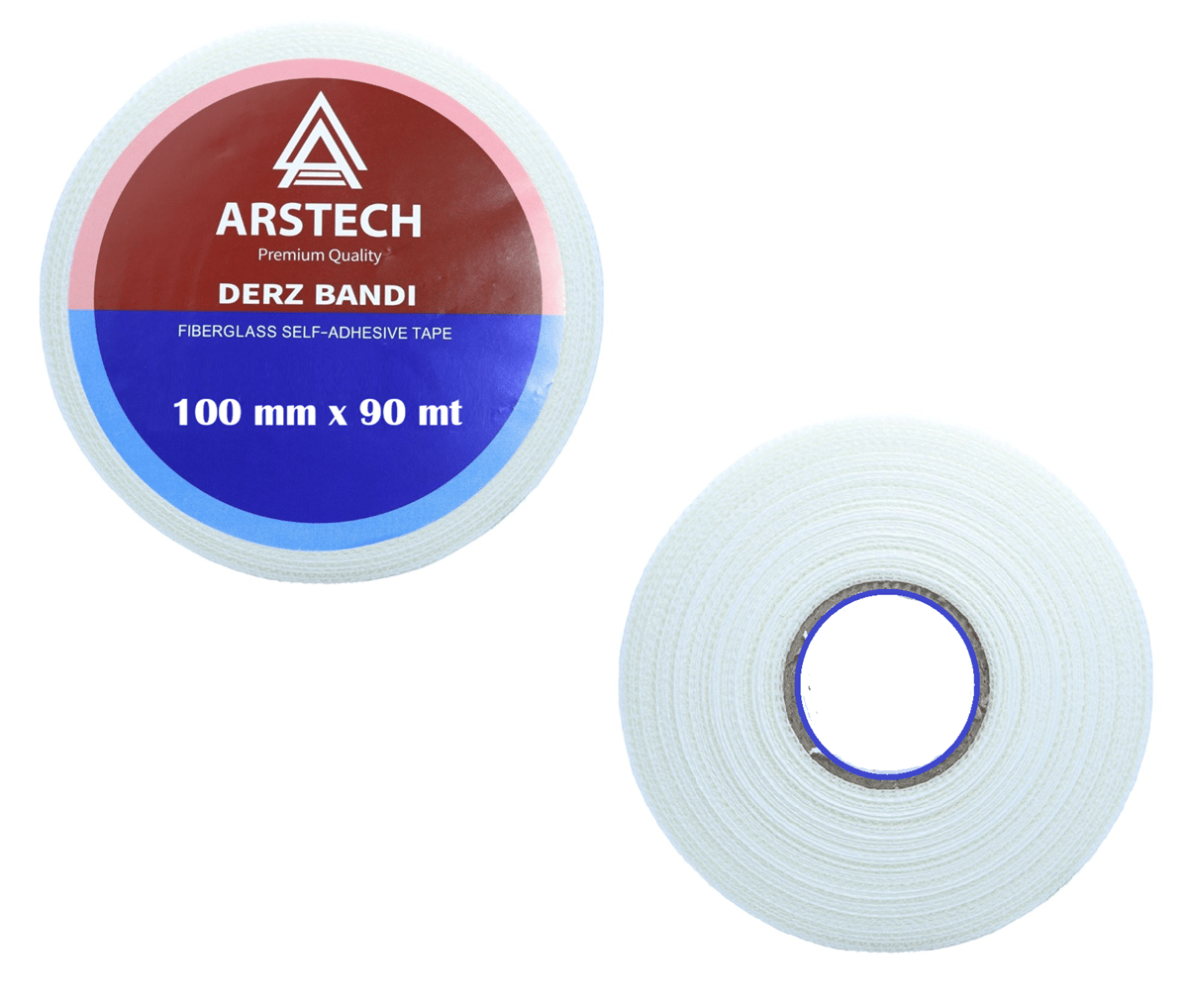 ARSTECH Derz Bandı 100 mm x 90 mt - Profesyonel Kendinden Yapışkanlı Fileli Alçıpan Çatlak Önleyici File Bant