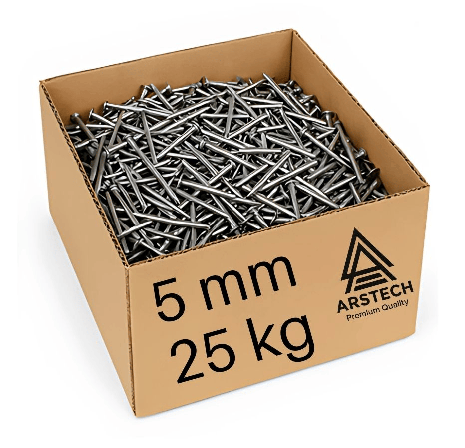 ARSTECH İnşaat Çivisi 50 mm 5'lik - Profesyonel Standart Kalıp, Döşeme ve Ahşap Konstrüksiyon Çivisi