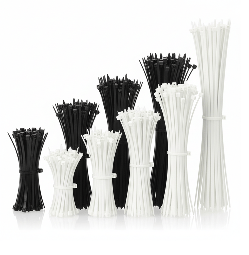 ARSTECH Kablo Bağı Cırt Kelepçe Beyaz 2.5x100 mm - Profesyonel Plastik Kablo Bağı, Yüksek Kilit Mukavemetli Şantiye Tipi Beyaz Plastik Cırt Kelepçe