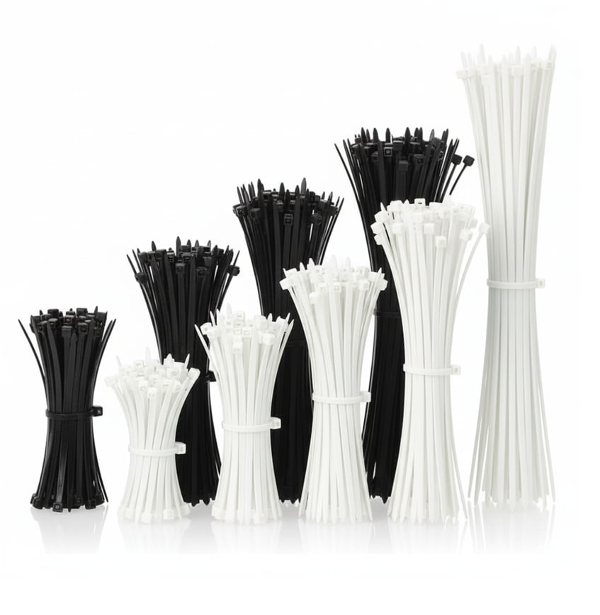 ARSTECH Kablo Bağı Cırt Kelepçe Beyaz 2.5x100 mm - Profesyonel Plastik Kablo Bağı, Yüksek Kilit Mukavemetli Şantiye Tipi Beyaz Plastik Cırt Kelepçe