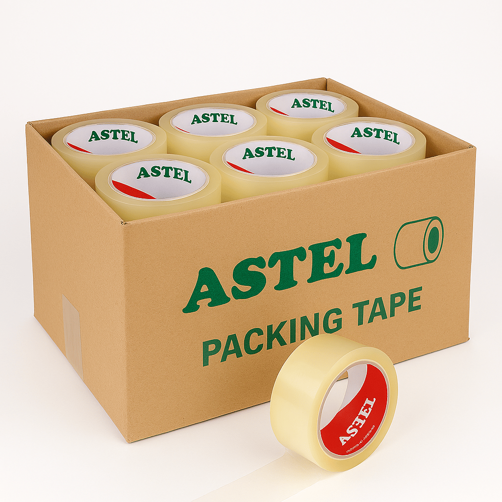 ASTEL Koli Bandı Şeffaf Renk 45 mm x 100 mt - Profesyonel Güçlü Ambalaj ve Paketleme Bandı