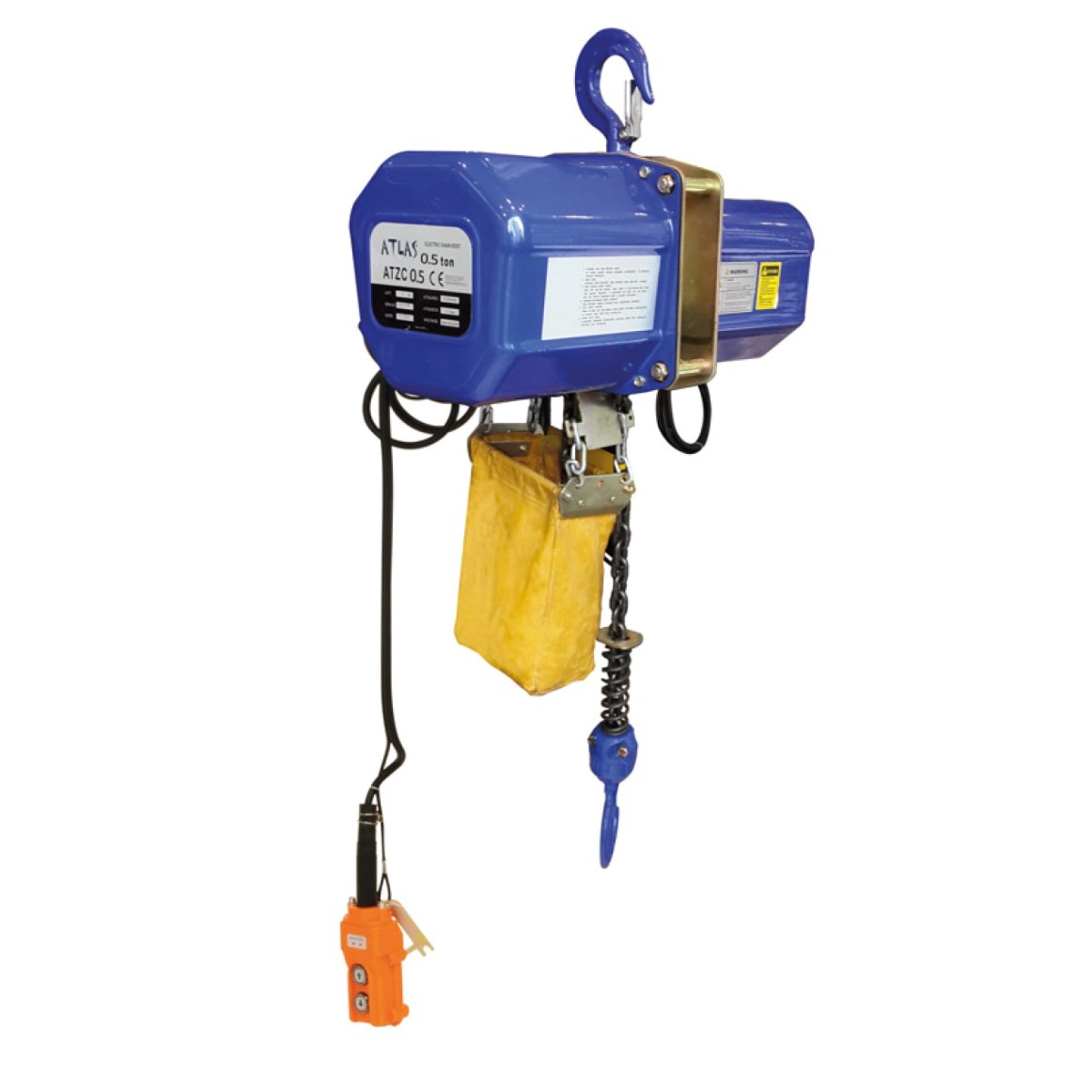 ATLAS 0.5 Ton 6 Metre Hızlı Elektrikli Zincirli Vinç - Profesyonel Şanzımanlı Sanayi Tipi Elektrikli Kaldırma Vinci