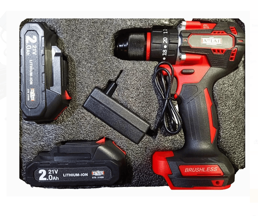 ATTLAS ATB21 BLPD-202C 21V 2x2.0Ah Çift Akülü Kömürsüz Darbeli Matkap