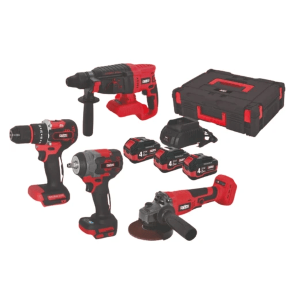ATTLAS ATB21 KS4A-403C Kömürsüz 3x4.0Ah Çift Akülü 4'lü Kombo Set (Matkap + Kırıcı Delici + Somun Sıkma + Taşlama)