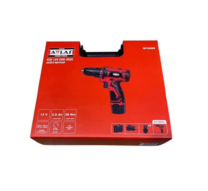 ATTLAS Eco 12V CDD-202C 2x2.0Ah Çift Akülü Matkap Vidalama (A0104086)