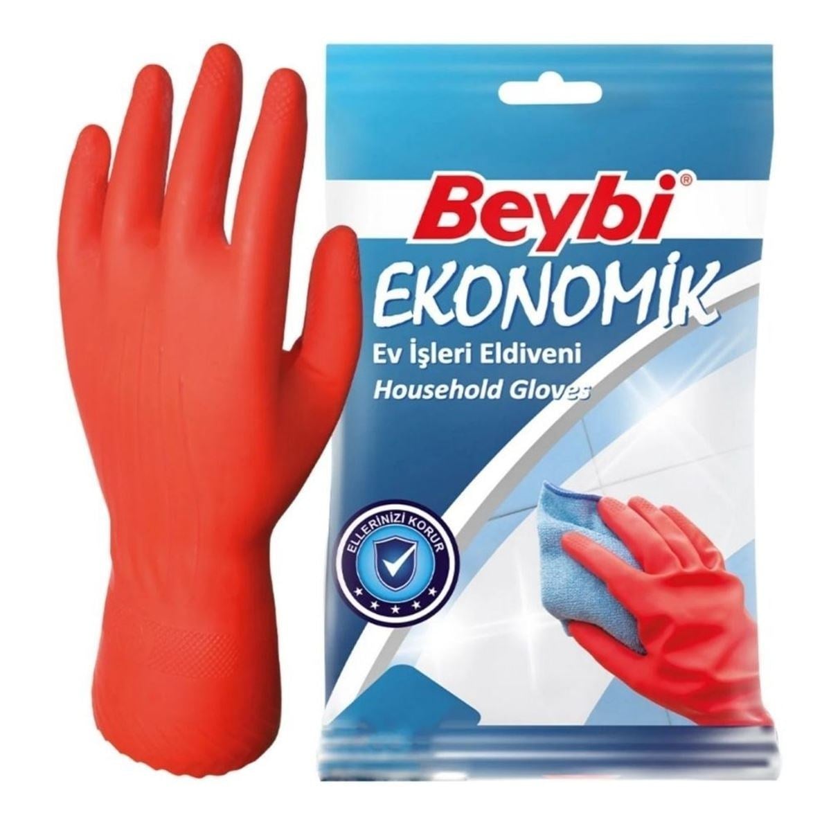 BEYBİ Kırmızı Lastik Eldiven 10-10,5 - Profesyonel Kalın Şantiye, İnşaat, Mekanik Kalıp Montaj ve Yüksek Mukavemetli Lateks Kaplı İSG İş Eldiveni