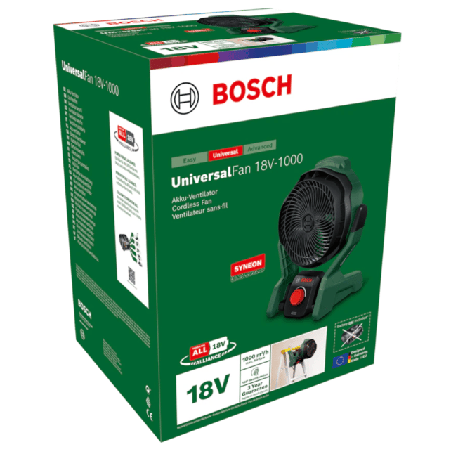 BOSCH Akülü Fan UniversalFan 18V-1000 (Aküsüz) - 18 Volt Taşınabilir Şantiyeci ve Kamp Tipi Vantilatör