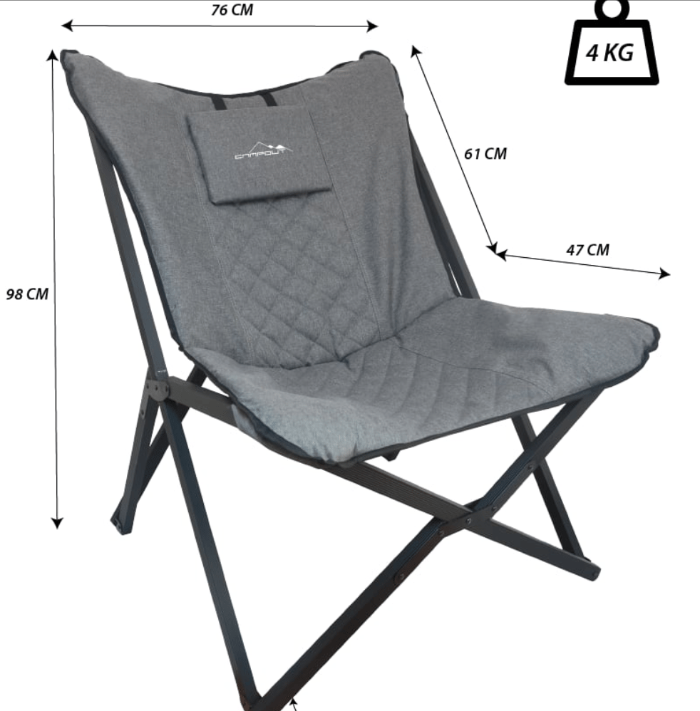 CAMPOUT Abant Kamp Sandalyesi - Katlanabilir Lüks Kamp Koltuğu ve Dayanıklı Outdoor Oturma Grubu