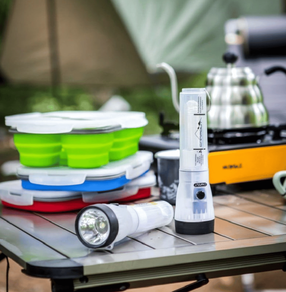 CAMPOUT El Feneri + Masa Lambası + Flaşör - 3'ü 1 Arada Şarj Edilebilir Çok Fonksiyonlu Kamp Lambası