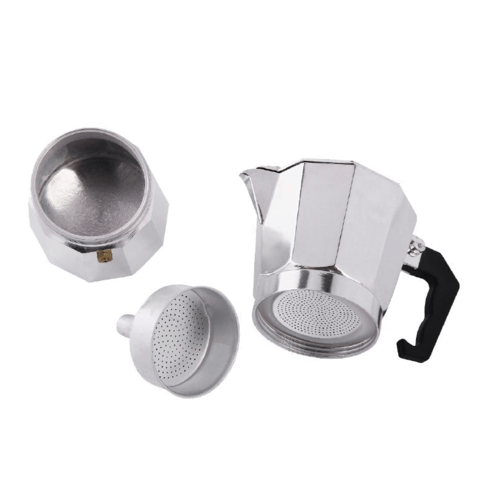 CAMPOUT Espresso Mocha Pot 9 Bardak - Geleneksel İtalyan Tipi Alüminyum Kamp Kahve Makinesi