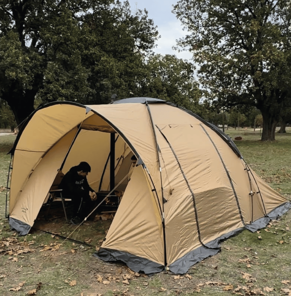 CAMPOUT FAMILY MAXI Çadır Gold 475x340x215 - Lüks Aile Tipi Su Geçirmez Geniş Kamp Çadırı