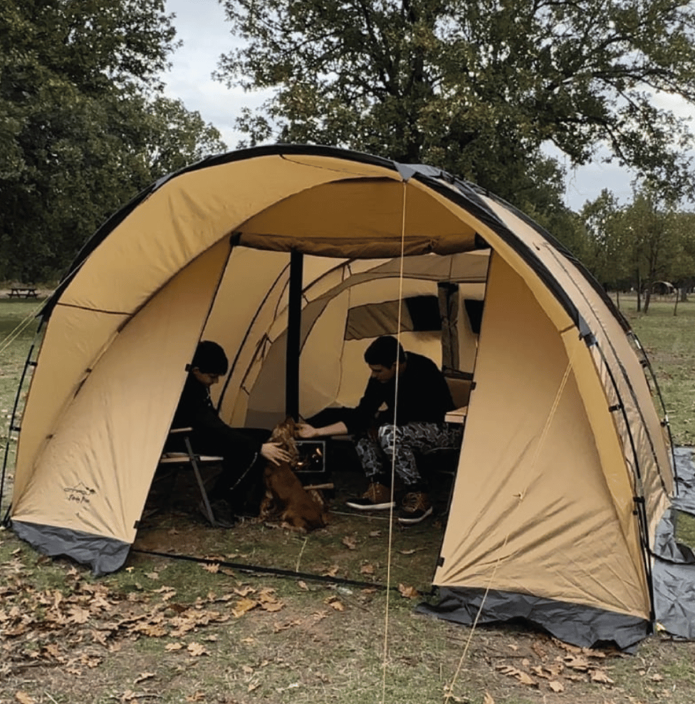 CAMPOUT FAMILY MAXI Çadır Gold 475x340x215 - Lüks Aile Tipi Su Geçirmez Geniş Kamp Çadırı