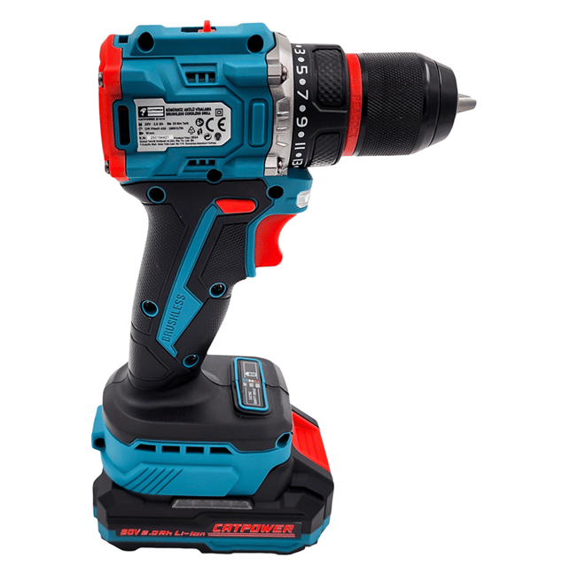 CATPOWER 1010 Kömürsüz Motor Akülü Matkap 20V 2.0Ah Çift Akülü - Profesyonel Yüksek Devirli Brushless Şarjlı Matkap, Ahşap ve Metal Delme Makinesi