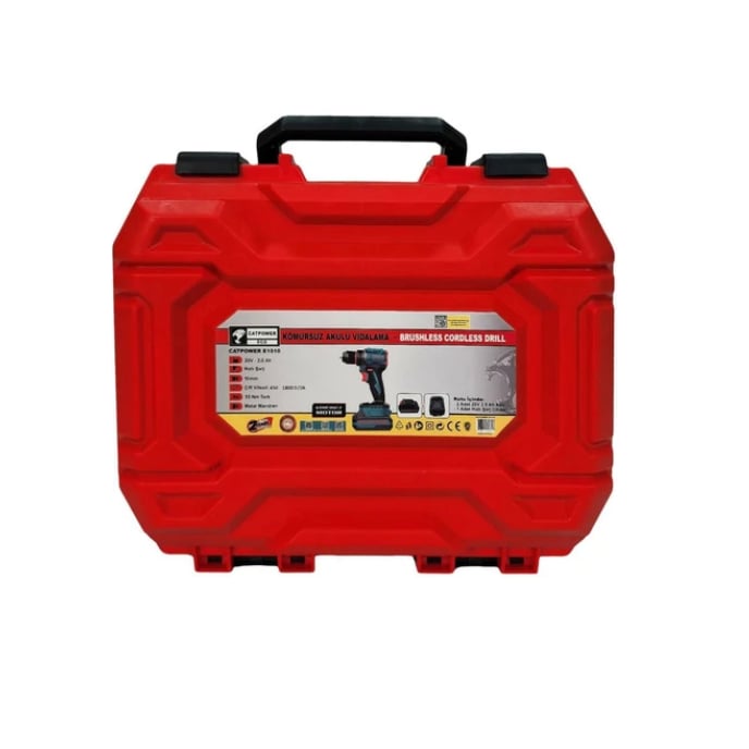CATPOWER 1010 Kömürsüz Motor Akülü Matkap 20V 2.0Ah Çift Akülü - Profesyonel Yüksek Devirli Brushless Şarjlı Matkap, Ahşap ve Metal Delme Makinesi