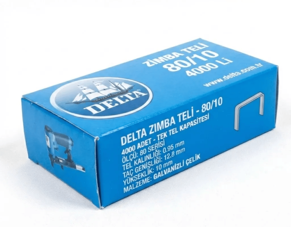 DELTA 80/10 Havalı Döşeme Zımba Teli 4000'li Paket (Profesyonel Pnömatik)