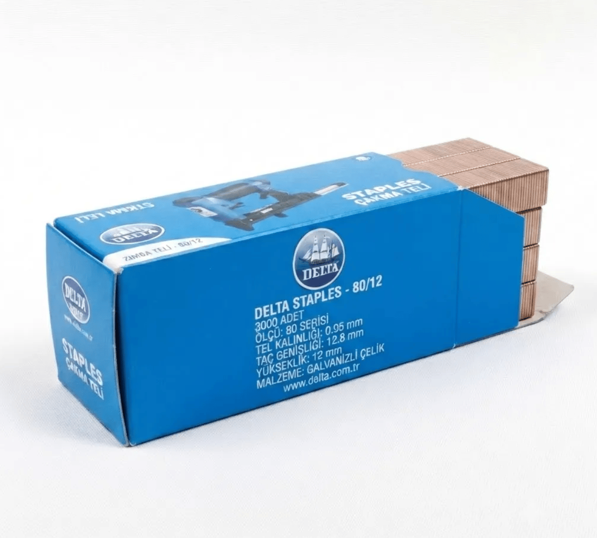 DELTA 80/12 Havalı Döşeme Zımba Teli 3000'li Paket (Profesyonel Pnömatik)
